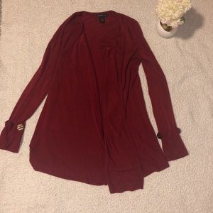 Red cardigan
